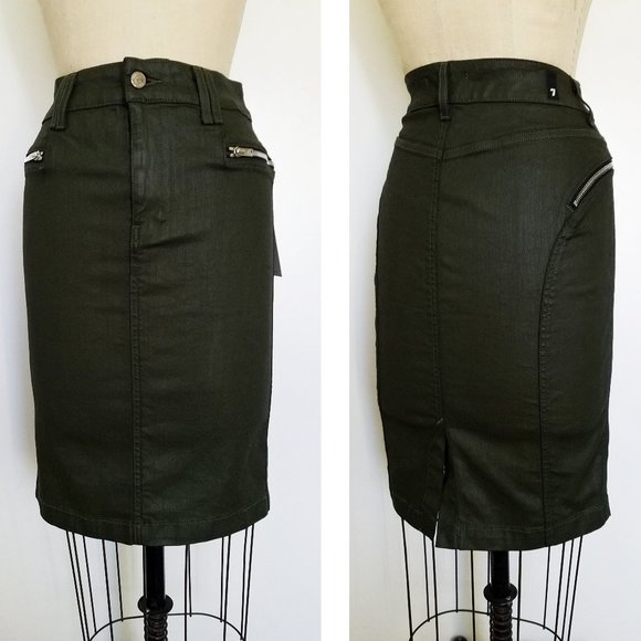 7 For All Mankind Dresses & Skirts - NEW Zippered 7 ForAll Mankind High-Waist Wax Stretch Pencil M